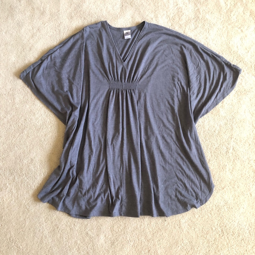 Natori Gray Batwing Tunic Dress Small